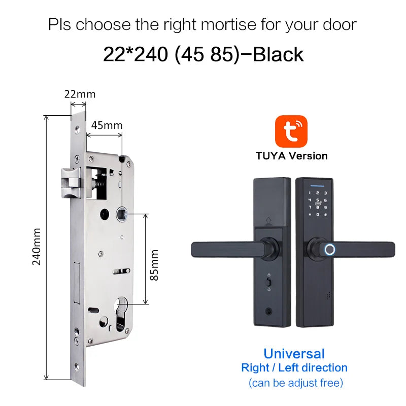 Tuya WiFi Smart Door Lock – Fingerprint, IC Card & Touchscreen Keypad (520TUYA)