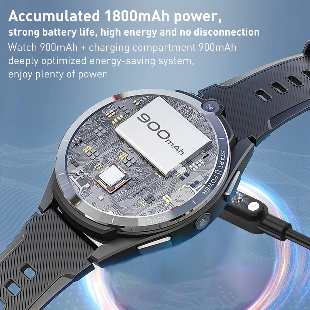 ساعة ذكية ليمفو، إصدار LEM16، نظام تشغيل أندرويد 11، رام 6 جيجابايت، ذاكرة تخزين 128 جيجابايت، بطارية 900 مللي أمبير، تدعم اتصال 4G