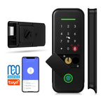 IP66 waterproof Tuya WiFi smart door lock with fingerprint keypad and Smart Life app control
