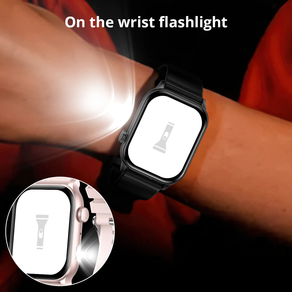 COLMI P78 AMOLED Smartwatch with Flashlight, Bluetooth Calls, Pink