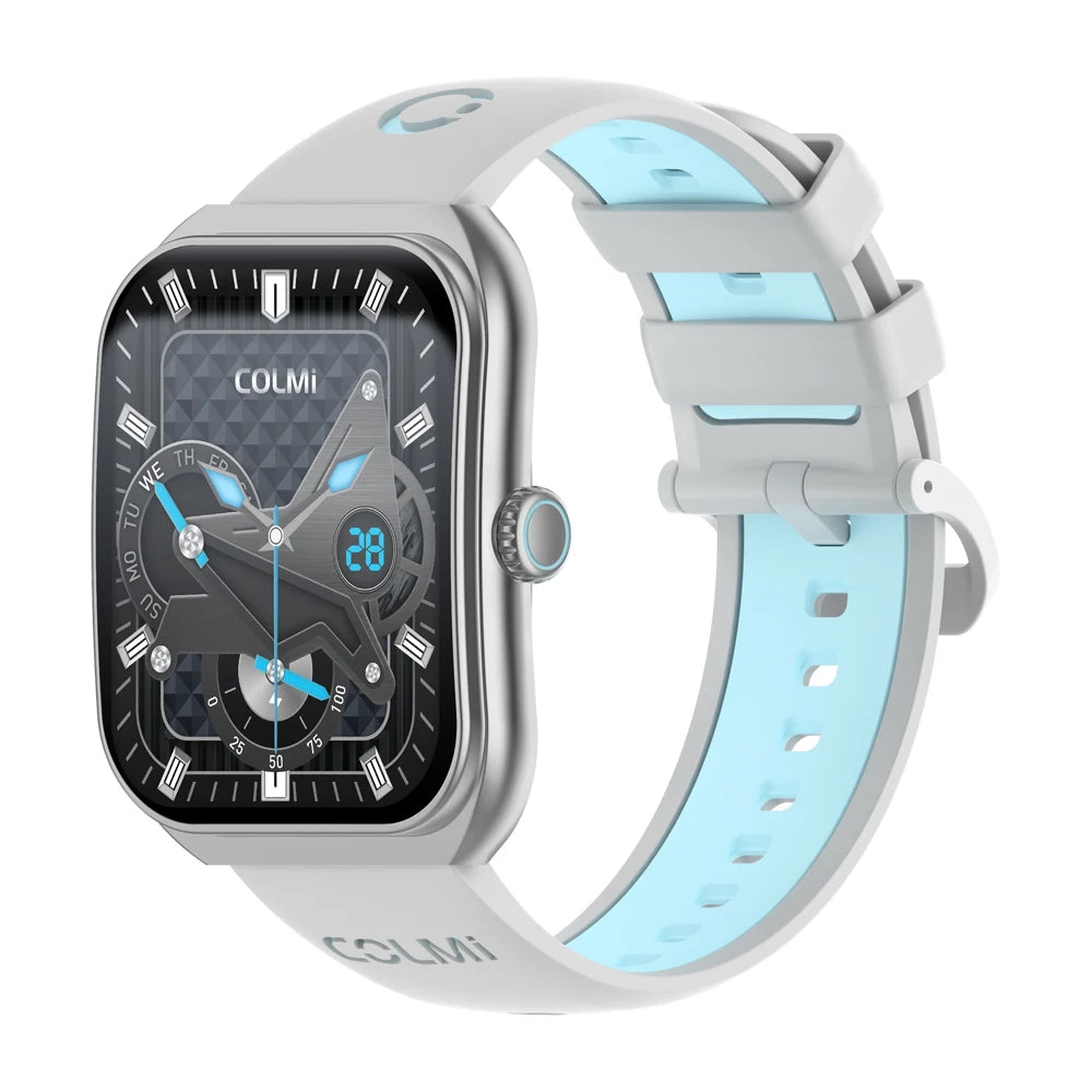 COLMI P86 1.93″ AMOLED curved-glass smartwatch with Bluetooth calling, IP68 waterproof, and 400 mAh battery

