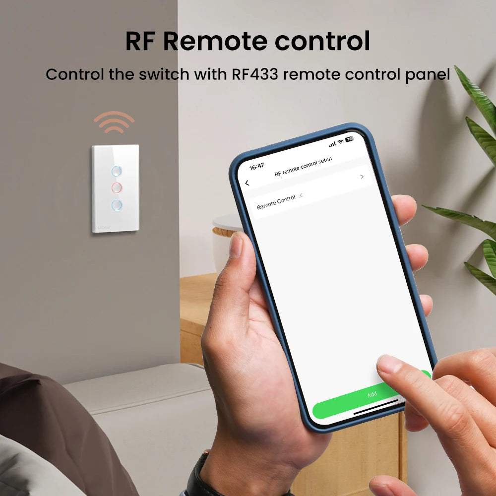 AVATTO Tuya WiFi Smart Groove Touch Switch – No Neutral, Alexa/Google (LTS02RD-US)