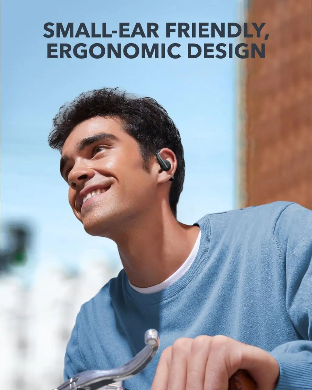 Soundcore AeroFit Open-Ear Earbuds | 42H Playtime, Bluetooth 5.3, Calm White