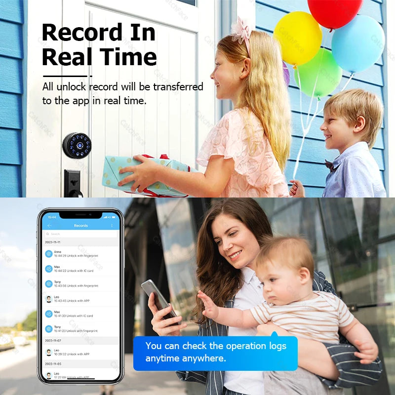 TTLock Smart Deadbolt Door Lock – Fingerprint, Keypad, RFID Card & App Control (A221)