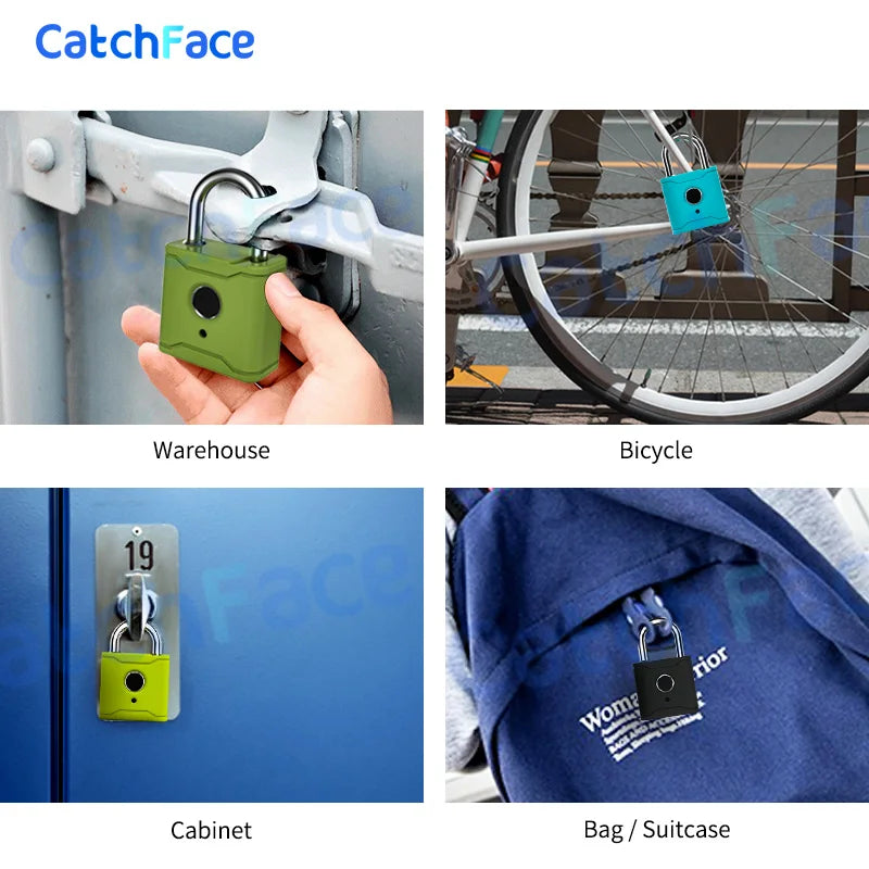 TTLock Fingerprint Smart Padlock – Waterproof Bluetooth App Unlock + USB Rechargeable