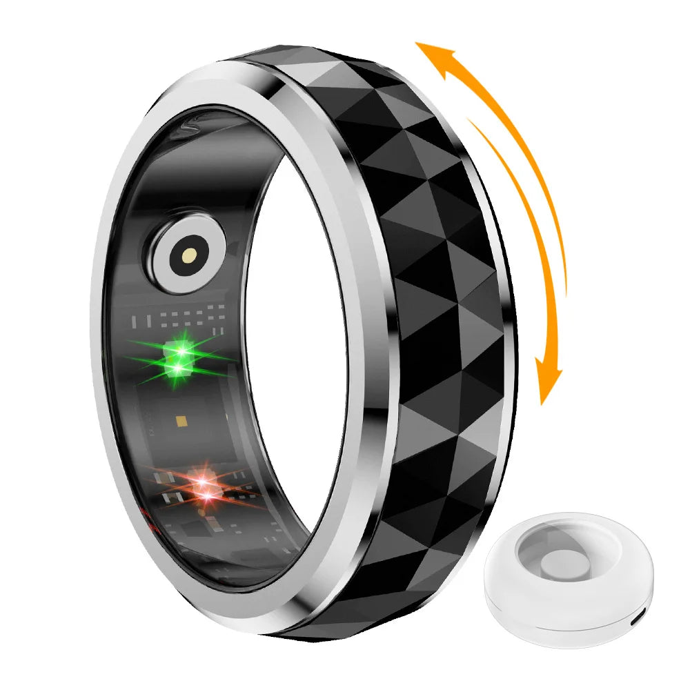 COLMI R11 rotating smart ring with charging case, 5ATM waterproof, health and sleep tracking
