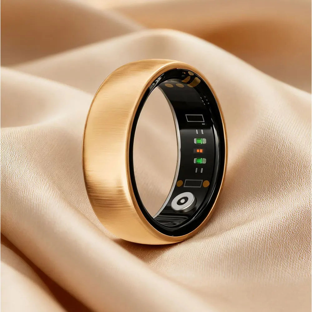 AMOVAN AURA Matt Smart Ring – Rose Gold Women's Fitness, Sleep & Health Tracker with HRV, SpO2 & Cycle Tracking