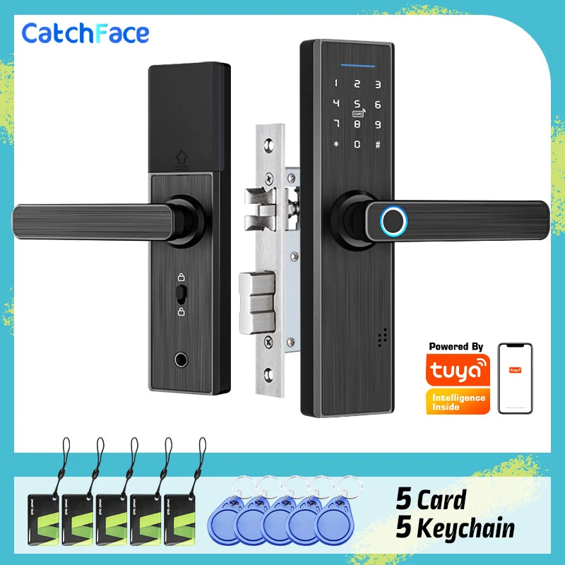 Tuya WiFi Smart Door Lock – Fingerprint, IC Card & Touchscreen Keypad (520TUYA)