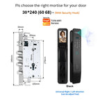 Tuya Face Recognition Smart Door Lock – WiFi Camera, Fingerprint & Indoor Screen