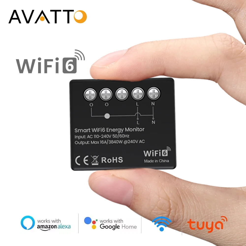 AVATTO Tuya WiFi 6 Smart Energy Meter Module – Power Monitoring & Data Export (WPM20)
