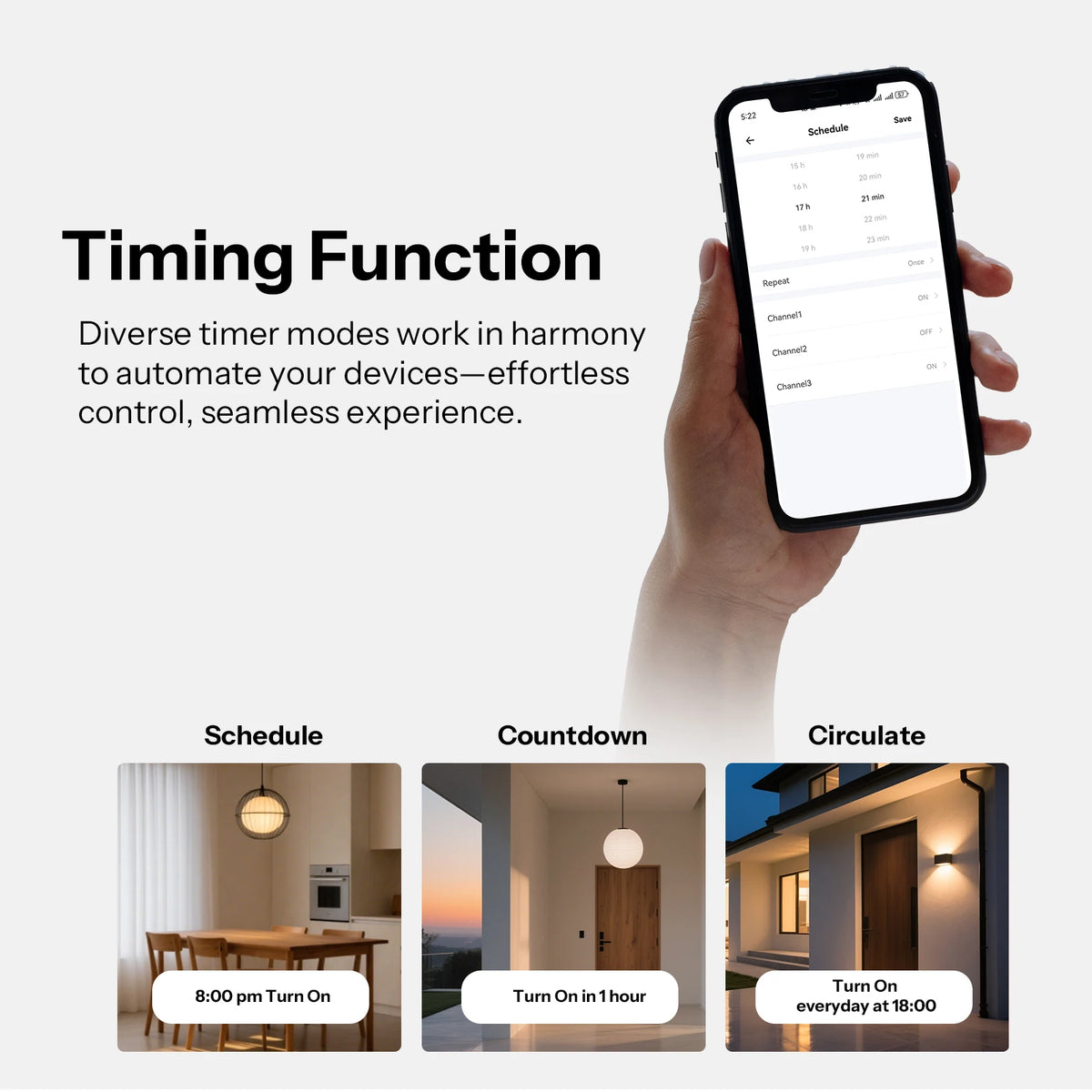 SONOFF T6 120 TX Gen2 Matter Smart Touch Wall Switch – 1/2/3 Gang US, Glass Panel, Detach Relay, Alexa Google Home Apple Home