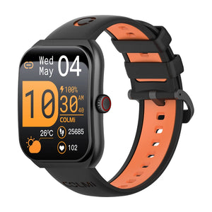 COLMI P86 1.93″ AMOLED curved-glass smartwatch with Bluetooth calling, IP68 waterproof, and 400 mAh battery
