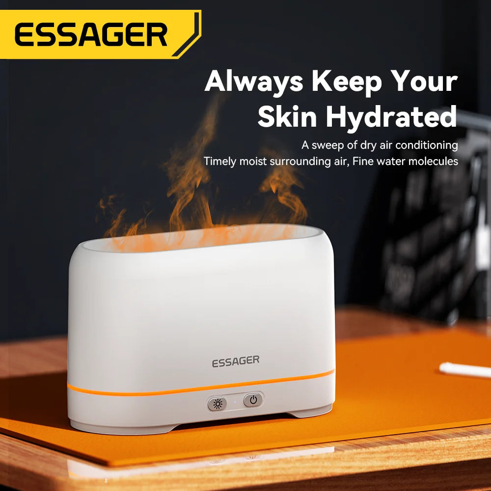 Air Humidifier, From Essager, With Volcano night light, ES-JSQ01 Version, Color White