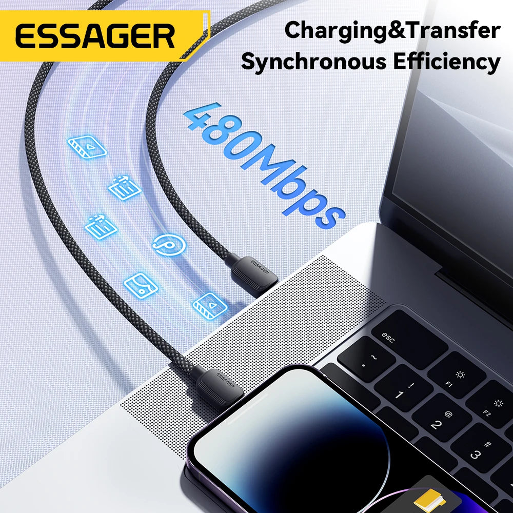 Essager PD 29W Fast Charge Cable | Type-C to Lightning | iPhone 8-14 | Durable Braided Wire