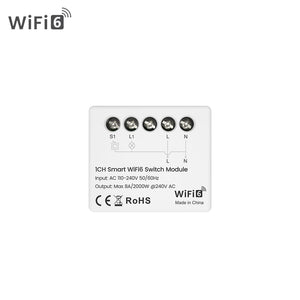 AVATTO Tuya WiFi 6 mini smart light switch module with app remote control and energy monitoring
