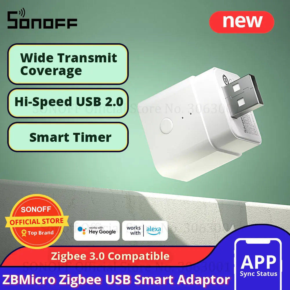 USB Smart Adaptor ZigBee, ZBMicro Version, Support Remote Control, 36W, From SONOFF