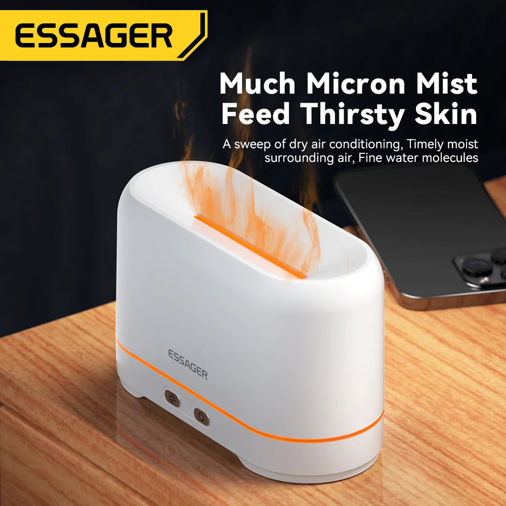 Air Humidifier, From Essager, With Volcano night light, ES-JSQ01 Version, Color White