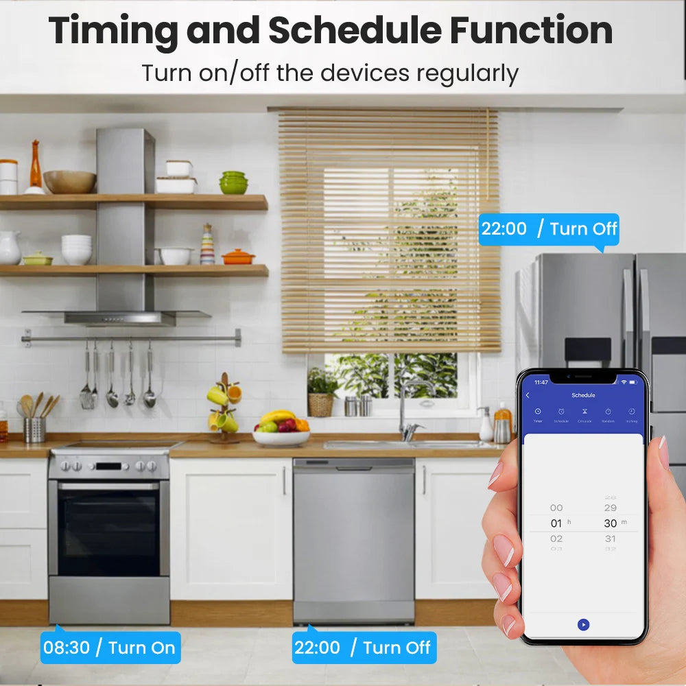 AVATTO Tuya WiFi Smart Plug Brazil – 20A Power Monitor + USB-C Fast Charging