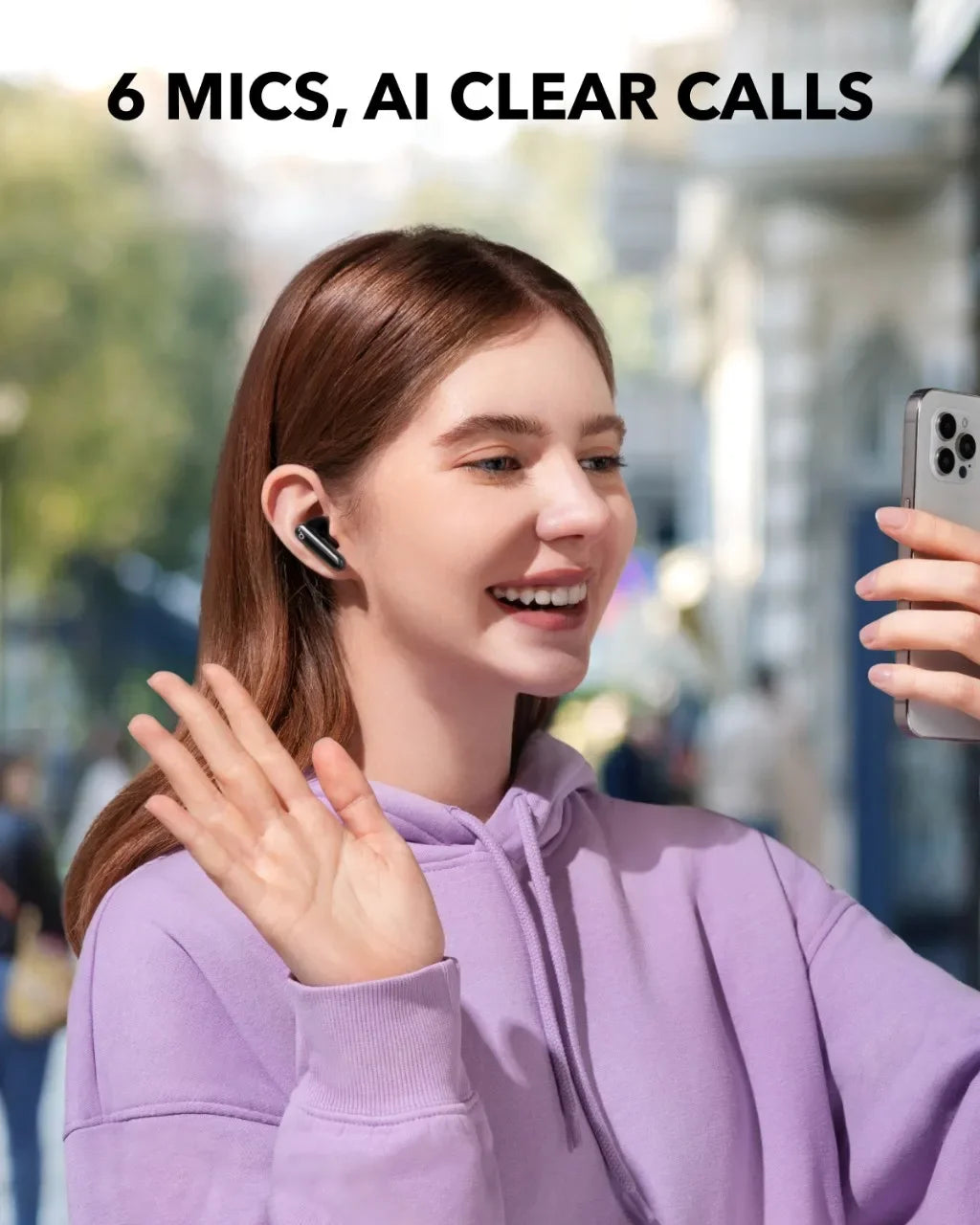 Soundcore by Anker P40i ANC ワイヤレスイヤホン、最大60時間再生、Bluetooth 5.3、2-in-1 スタンド型充電ケース、11mm ドライバー、AI 6マイク通話、IPX5、防水、ホワイト