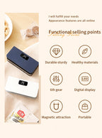 Cooskr 2-in-1 Rechargeable Mini Bag Heat Sealer & Cutter – LED Display 6 Modes Magnetic Portable Food Bag Sealer