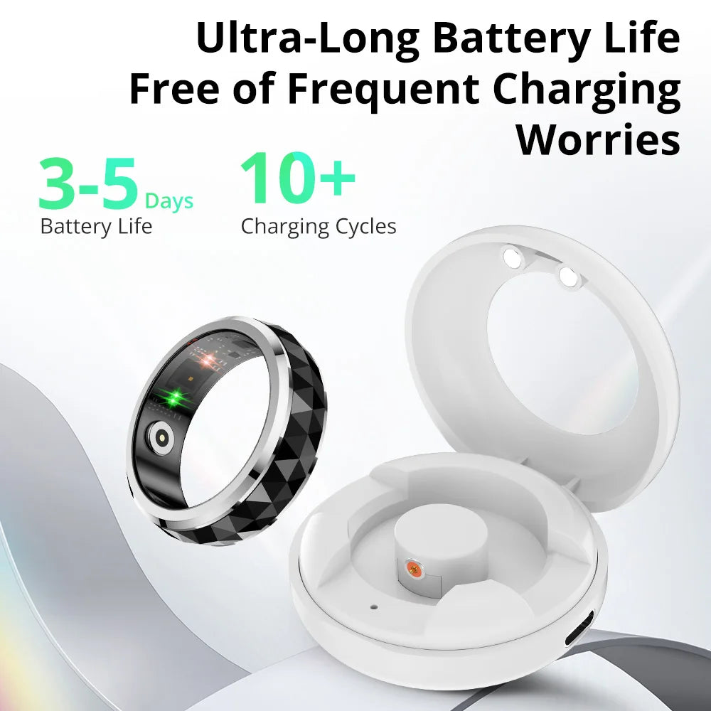 COLMI R11 Smart Ring – Fidget Spinner, 5ATM, hälsomonitor, svart