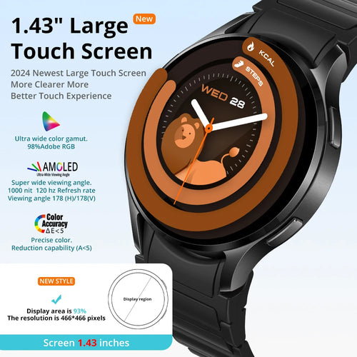 Smartwatch COLMI i28 Ultra AI cu AMOLED, ore de rugăciune & apel Bluetooth, argintiu