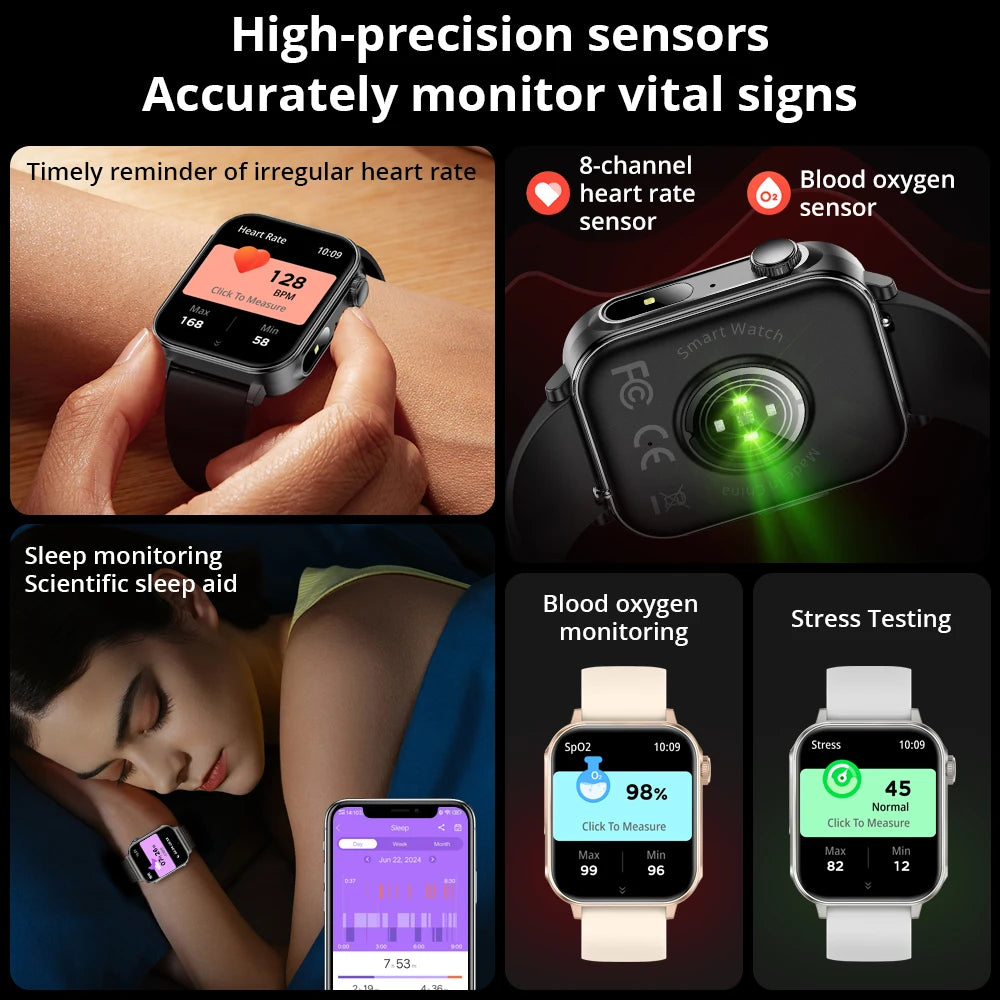 COLMI P80 Type-C Smartwatch with Bluetooth Calls & Flashlight, Gold steel strap