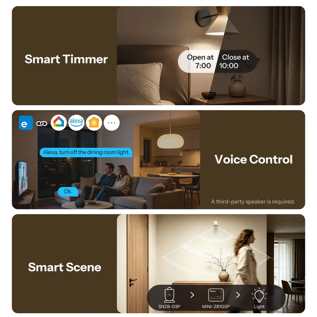 SONOFF MINI-ZB1GSP MINI ONE PM Zigbee Smart Switch – 16A, Energy Monitoring, Solar Tracking, Zigbee Router (Zigbee Hub Required)