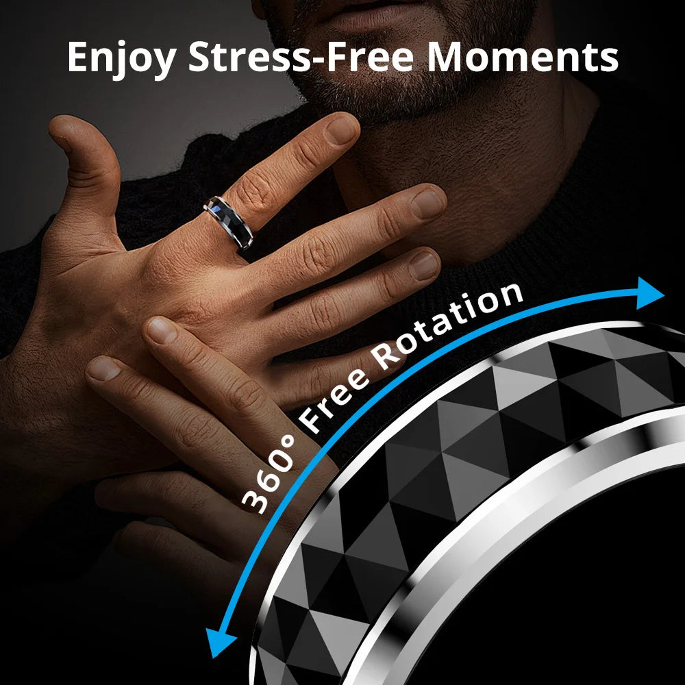 COLMI R11 Smart Ring – Fidget Spinner, 5ATM, hälsomonitor, svart