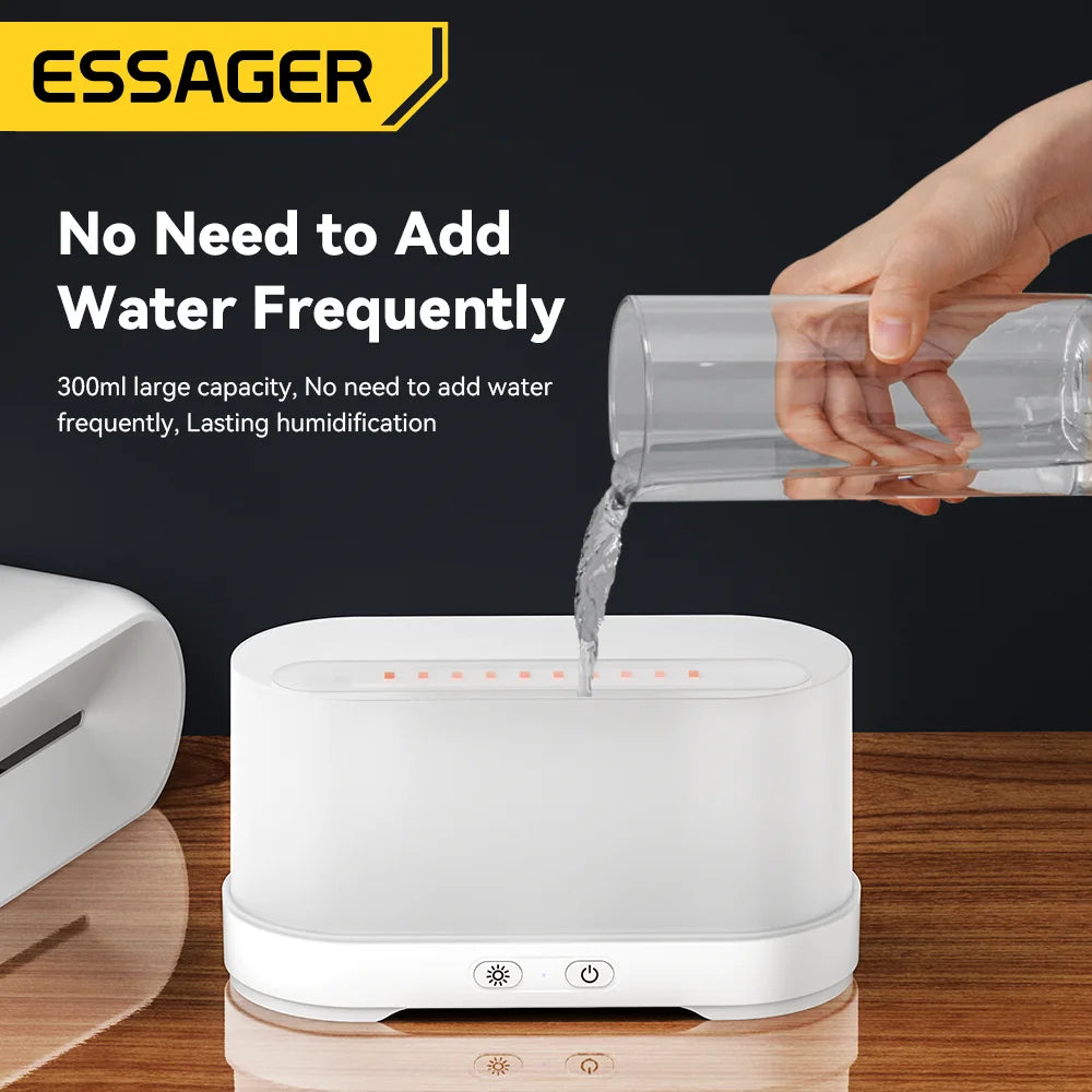 Air Humidifier, From Essager, With Volcano night light, ES-JSQ01 Version, Color White