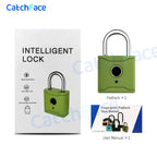 TTLock Fingerprint Smart Padlock – Waterproof Bluetooth App Unlock + USB Rechargeable