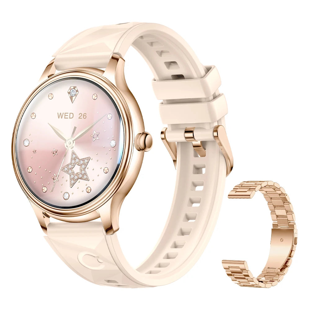 COLMI L28 Air ultra-thin smartwatch showing 1.32″ AMOLED display with dual strap options