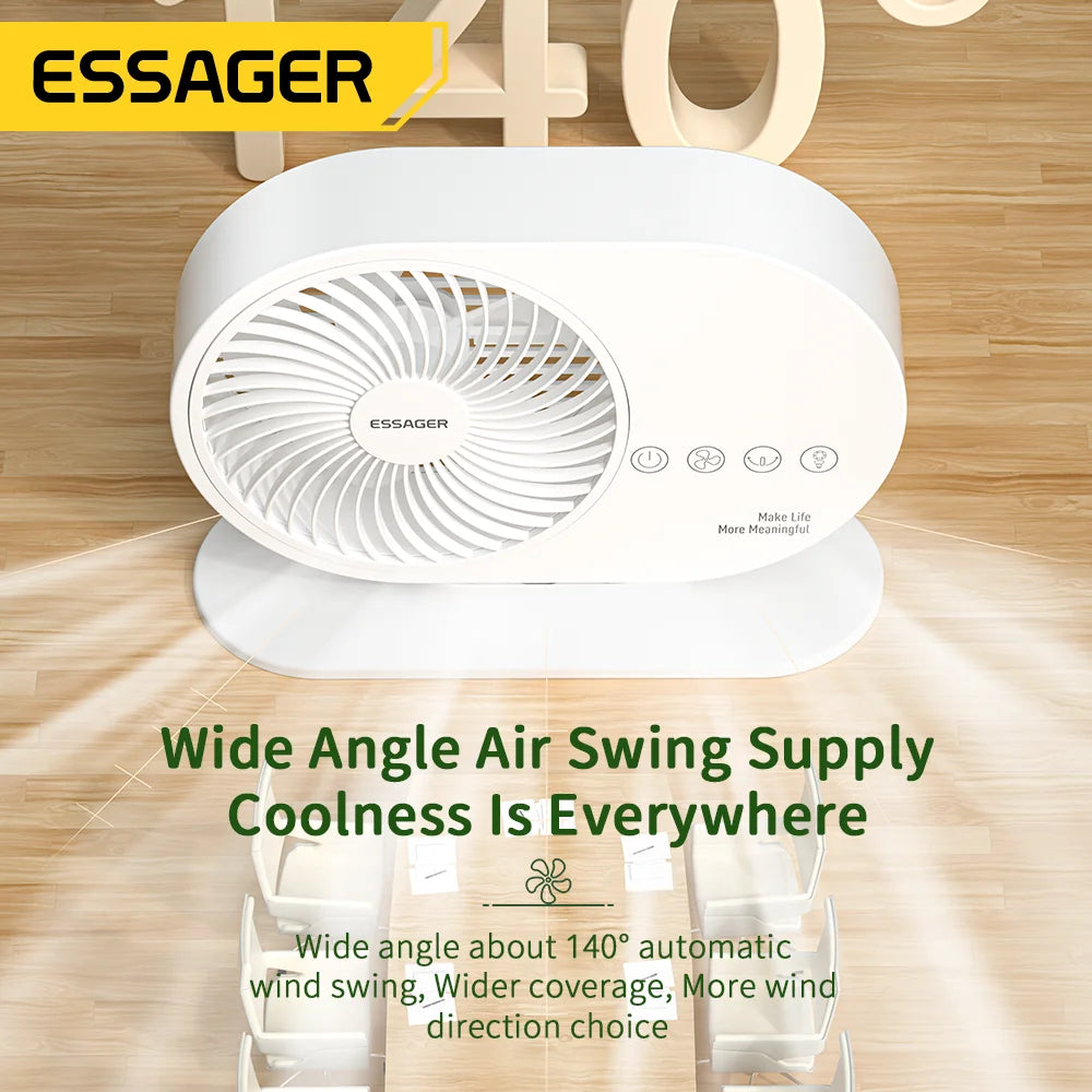 Portable Fan Mini , From Essager, Battery capacity 4000mA Rechargeable