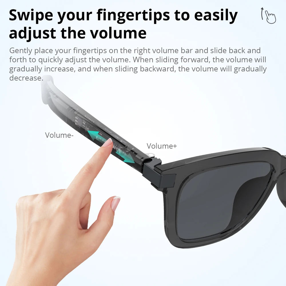 COLMI G06 Smart Glasses with Open-Ear Audio & Voice Assistant, Brown