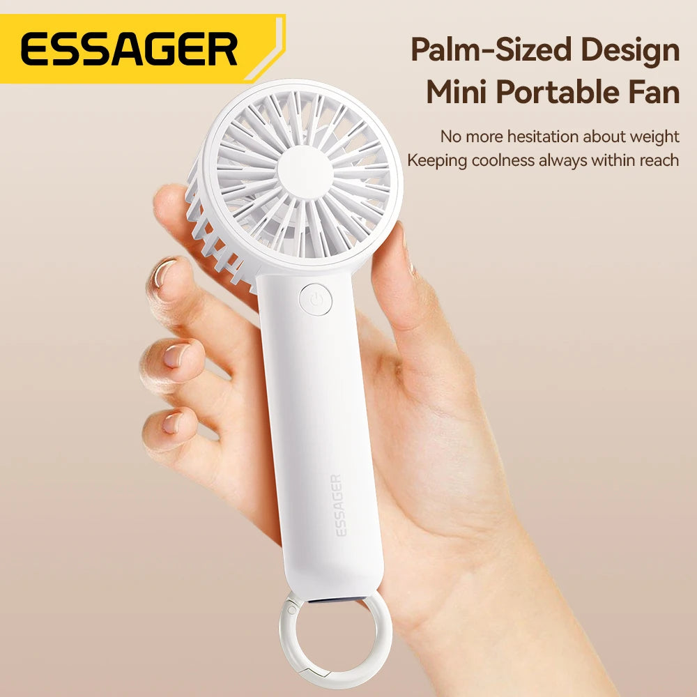 Portable Fan Mini , From Essager, F-055 Version, With Carabiner, Battery capacity 1200mA Rechargeable