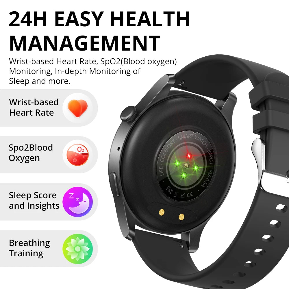 COLMI V73 AMOLED Smartwatch with Bluetooth Calls & 1.43" HD Display, Black