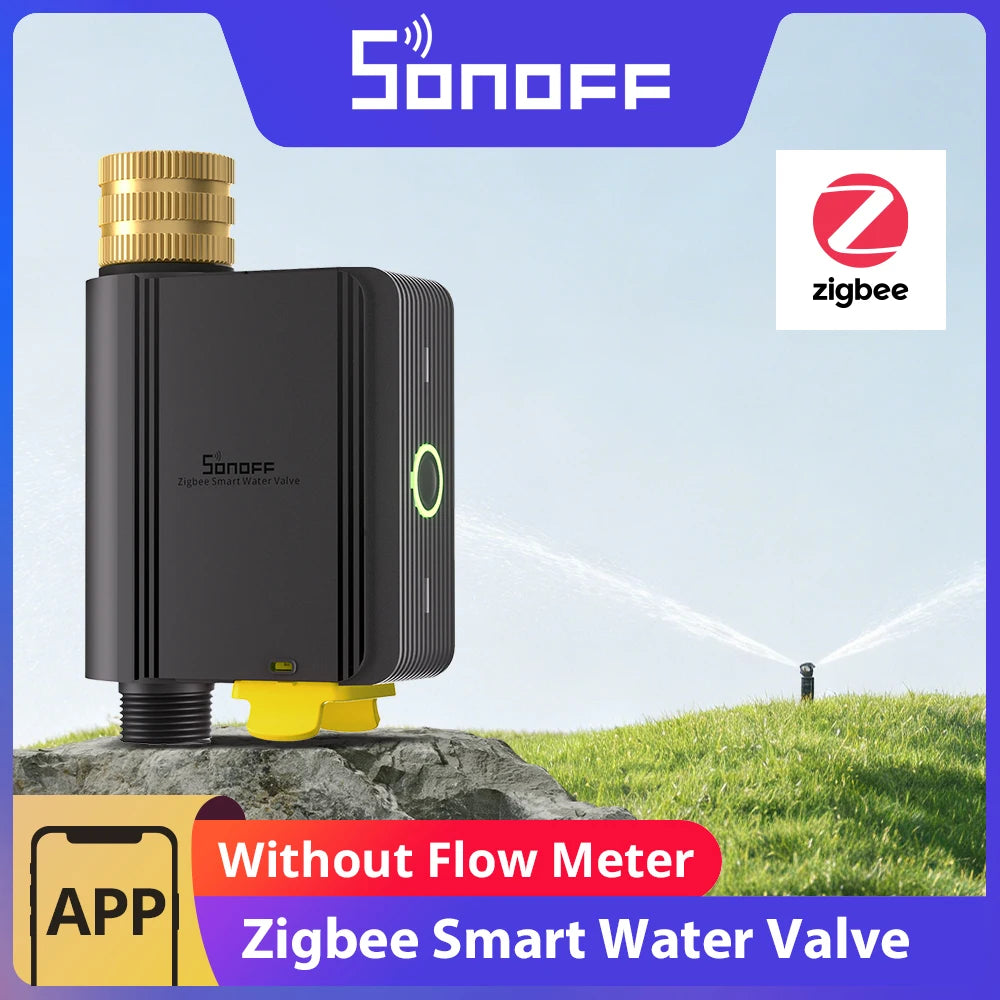 SONOFF Hydro ONE Lite Zigbee Smart Water Valve – Brass Inlet, 6 Irrigation Schedules, Weather Skip, Apple Home via Matter Bridge (Hub Required)
