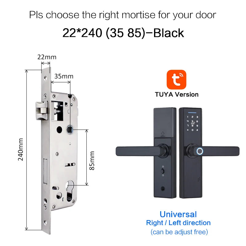 Tuya WiFi Smart Door Lock – Fingerprint, IC Card & Touchscreen Keypad (520TUYA)