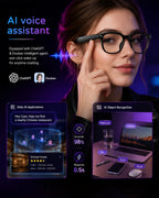 AMOVAN M02S AI Smart Glasses – 8MP 4K Camera, Real-Time Translation, Voice Assistant & Bluetooth Music