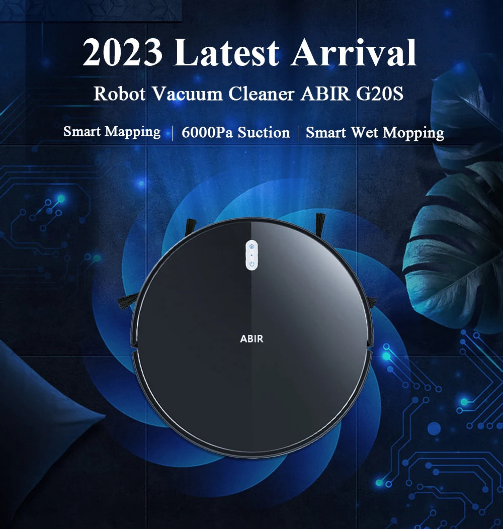 ABIR G20S Smart Robot Vacuum Cleaner – 6000Pa Suction, 2D Mapping & Wet Mopping