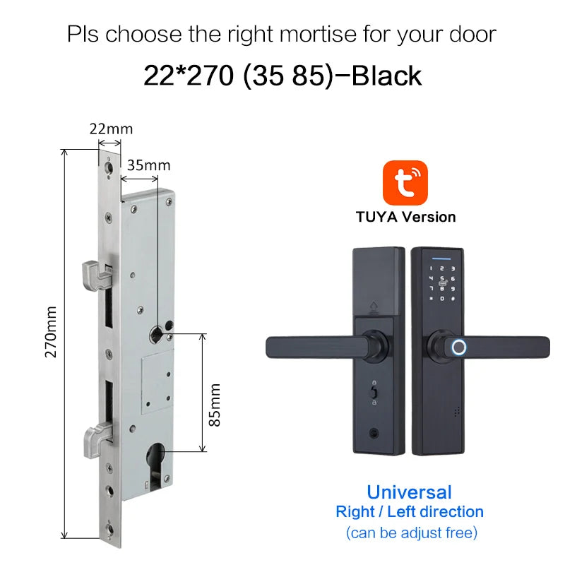 Tuya WiFi Smart Door Lock – Fingerprint, IC Card & Touchscreen Keypad (520TUYA)