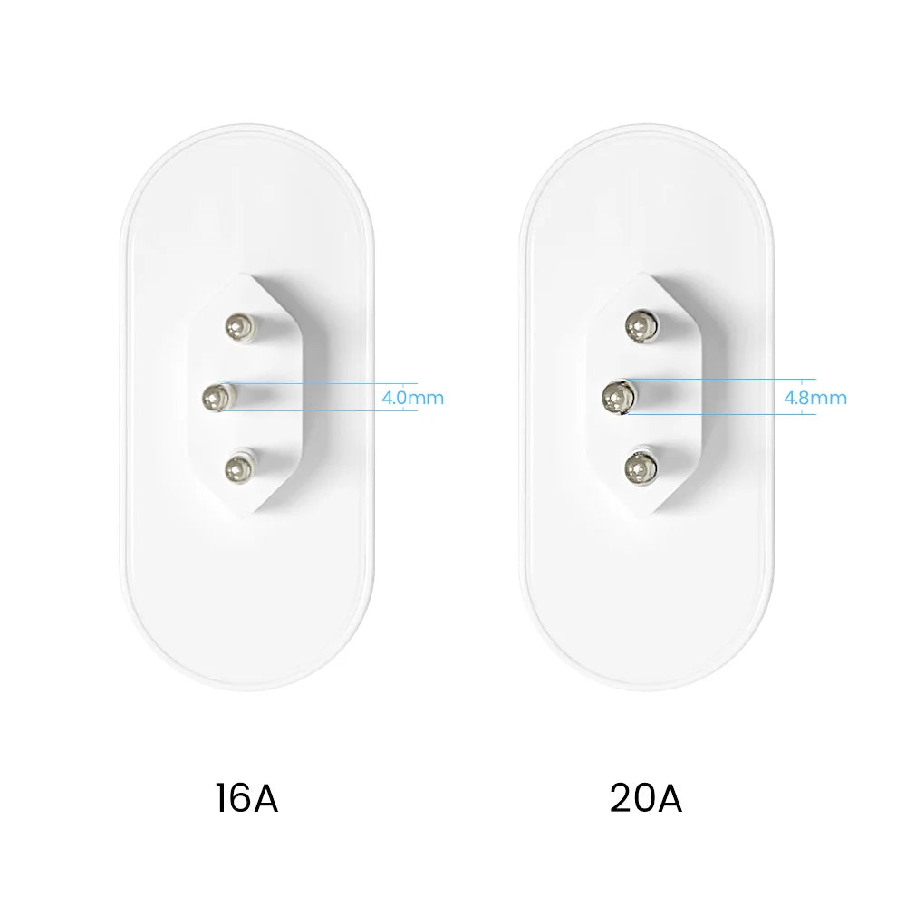 AVATTO Tuya WiFi Smart Plug Brazil – 16A/20A Smart Life Remote Socket (OT10)