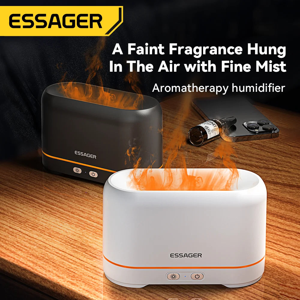 Air Humidifier, From Essager, With Volcano night light, ES-JSQ01 Version, Color White