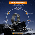 AMOVAN AMR09 Smart Ring – Slim Stainless Steel Health Tracker with Body Temperature, Sleep, SpO2 & AI Analysis for iOS Android