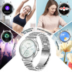 COLMI L28 Air – Ultra-Thin 1.32″ AMOLED Smartwatch, Silver Leather strap