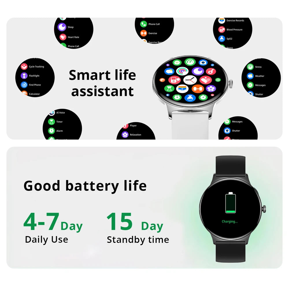 COLMI V89 Γυναικείο Smartwatch 1,43″ AMOLED, Κλήσεις & Υγεία, Μαύρο