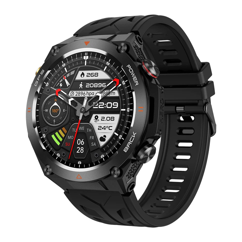 COLMI V75 outdoor GPS smartwatch with round high-resolution display and detachable silicone strap
