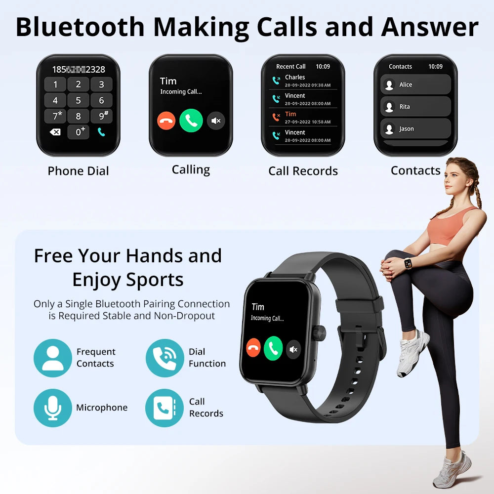 Ceas inteligent COLMI P81 cu ecran HD de 1.9″ – Apeluri Bluetooth, peste 100 de moduri sportive, argintiu
