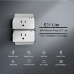 SONOFF S31 Lite US 15A Mini WiFi Smart Plug – App & Voice Control
