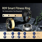 AMOVAN AMR09 Smart Ring – Slim Stainless Steel Health Tracker with Body Temperature, Sleep, SpO2 & AI Analysis for iOS Android